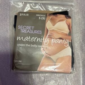 Maternity panty under the belly support, 2 pair pack; black and beige; size 5